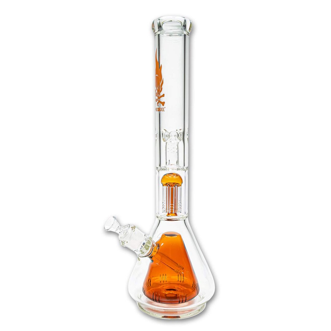 Produktfoto: Black Leaf Flaming Skull Glas-Wasserpfeife amber, 445 mm