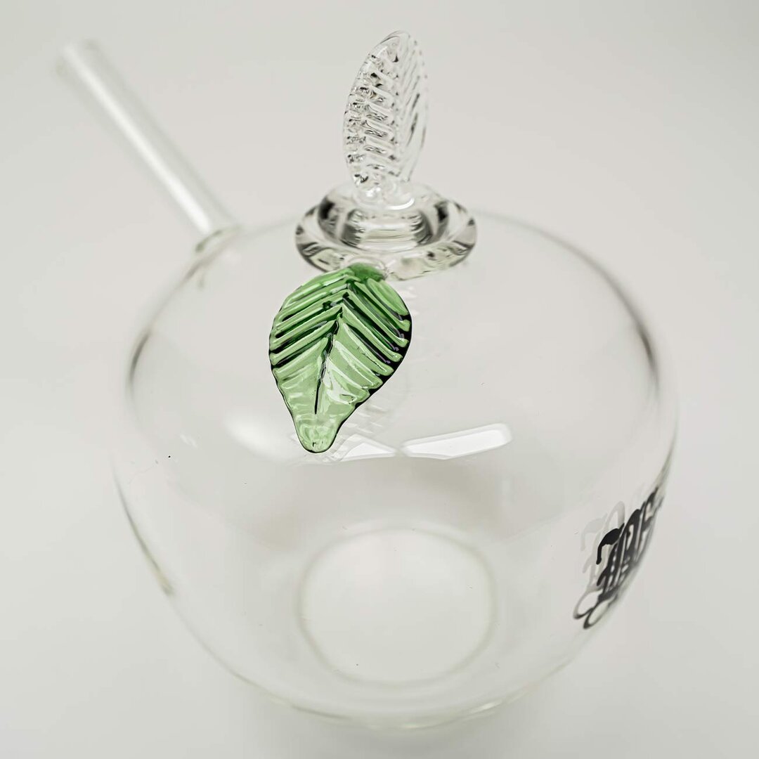 Black Leaf Apfel-Handpfeife aus Borosilikatglas in Apfelform