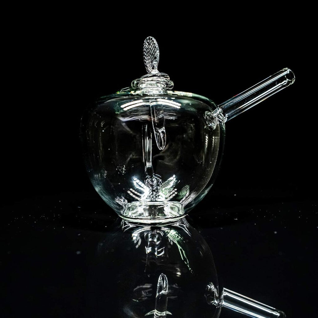 Black Leaf Apfel-Handpfeife aus Borosilikatglas in Apfelform