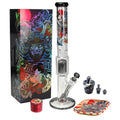 Black Leaf Zylinder-Glas-Wasserpfeife Ronin & Geisha im Metallic-Print