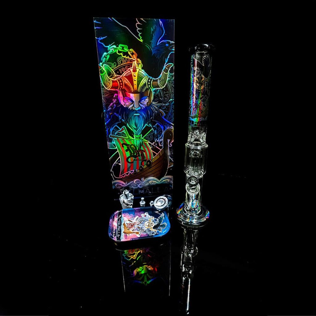 Black Leaf Valhalla Zylinder-Glas-Wasserpfeife im Koffer-Set