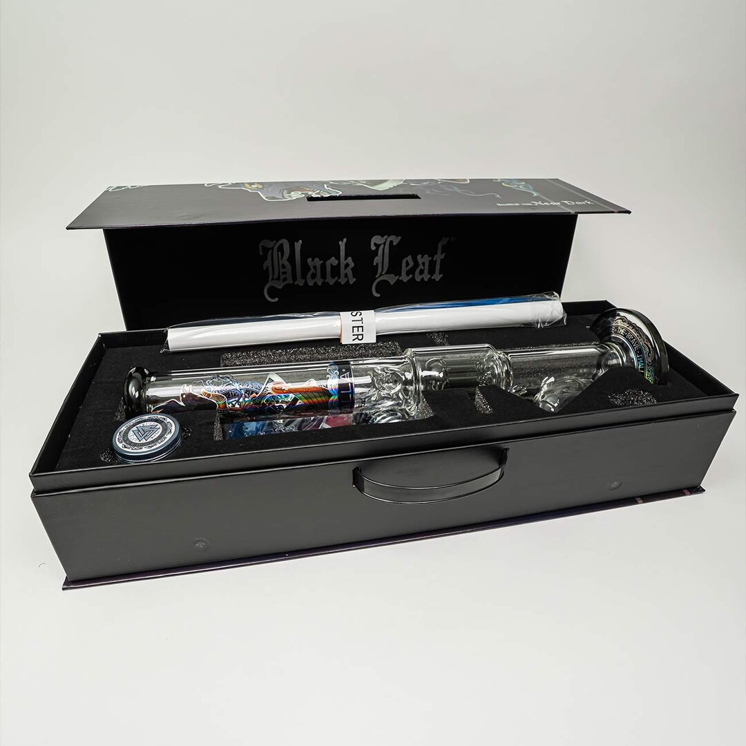 Black Leaf Valhalla Zylinder-Glas-Wasserpfeife im Koffer-Set