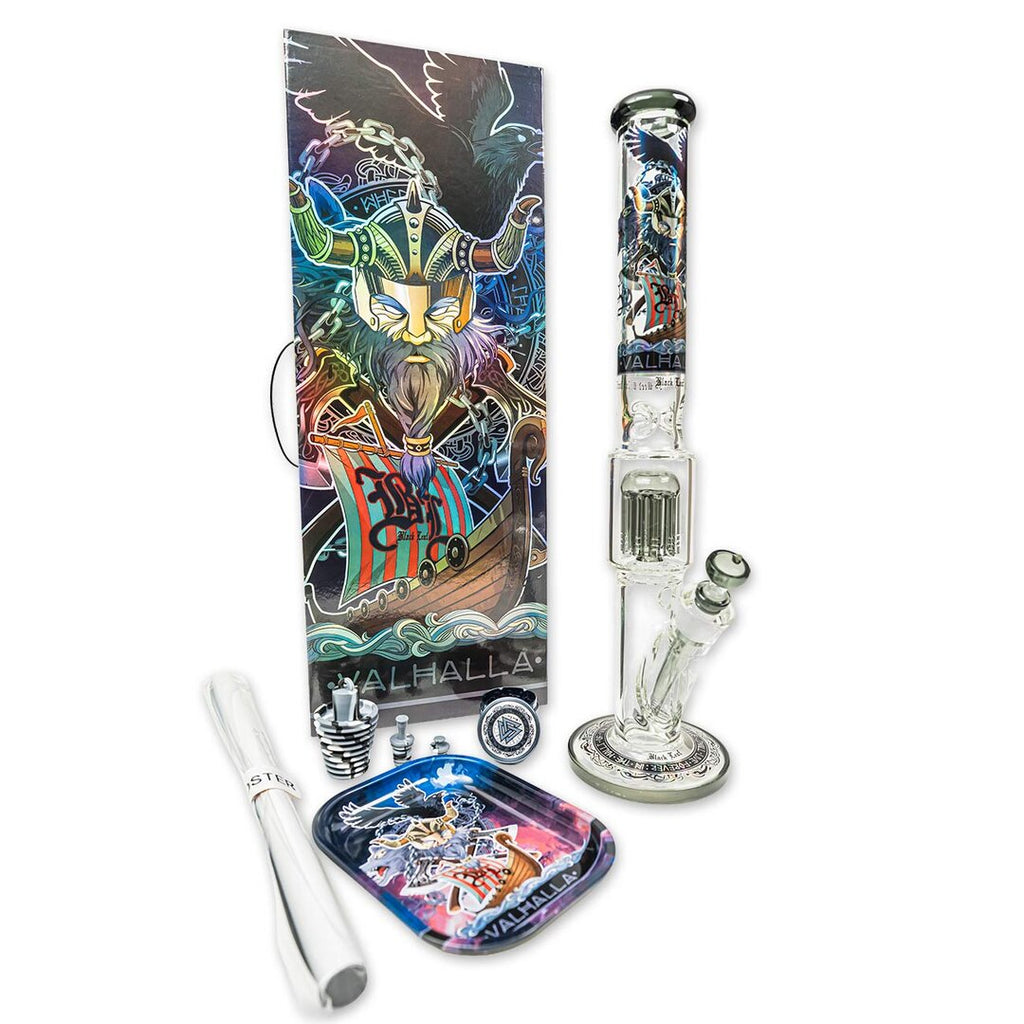 Black Leaf Valhalla Zylinder-Glas-Wasserpfeife im Koffer-Set