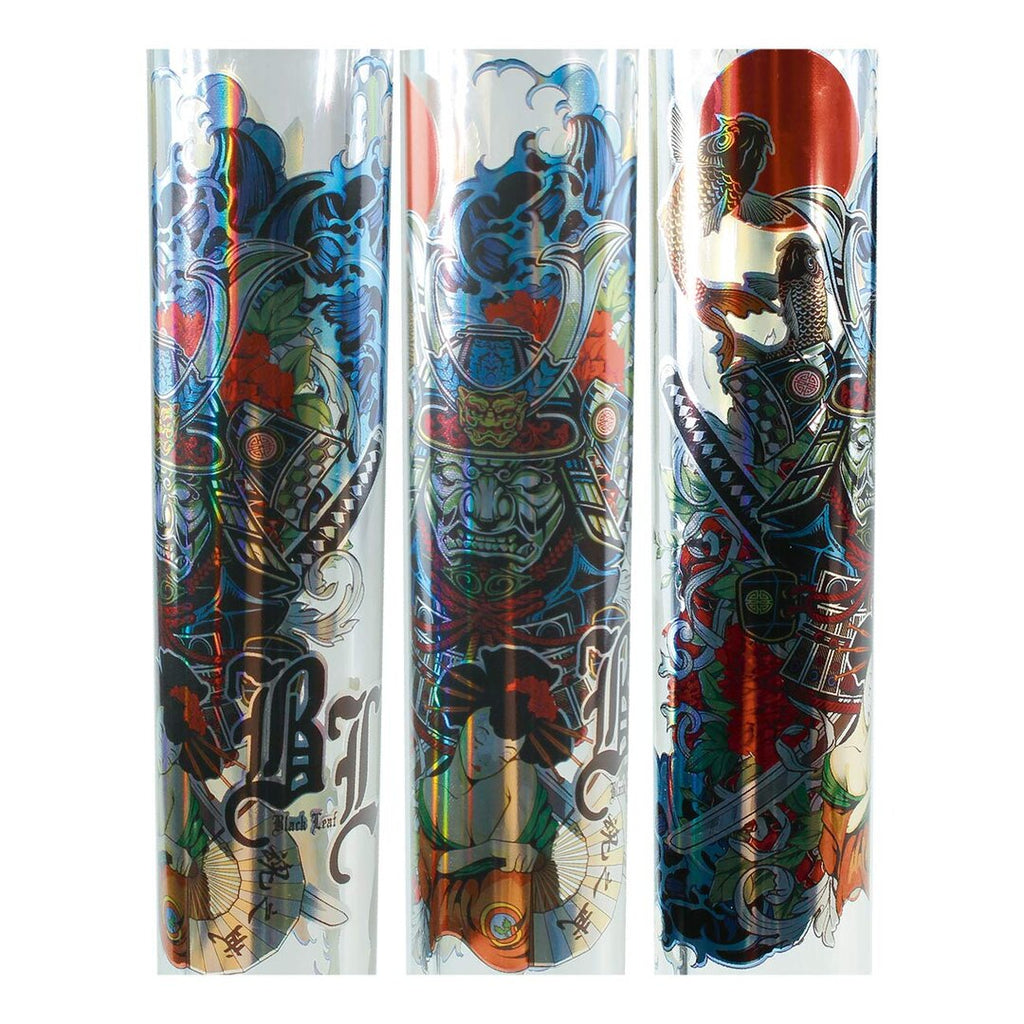 Black Leaf Ronin & Geisha Koffer-Set mit Glas-Wasserpfeife im Metallic-Print