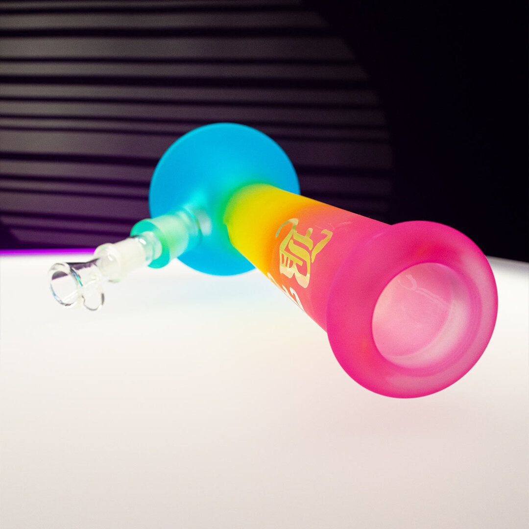 Black Leaf Regenbogen Beaker-Glas-Wasserpfeife mit Farbverlauf