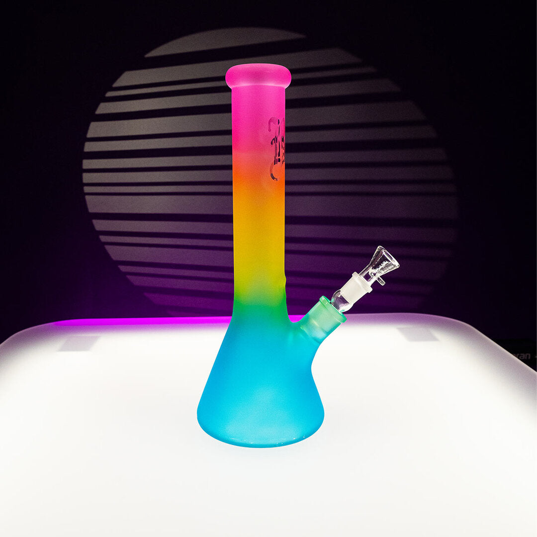 Black Leaf Regenbogen Beaker-Glas-Wasserpfeife mit Farbverlauf