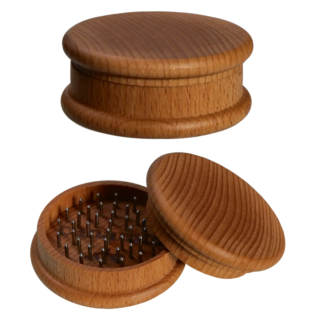 Canamix Kräutermühle aus hellem Eschenholz mit Edelstahlstiften