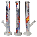 Black Leaf Zylinder-Wasserpfeife mit Flammen-Allover-Print