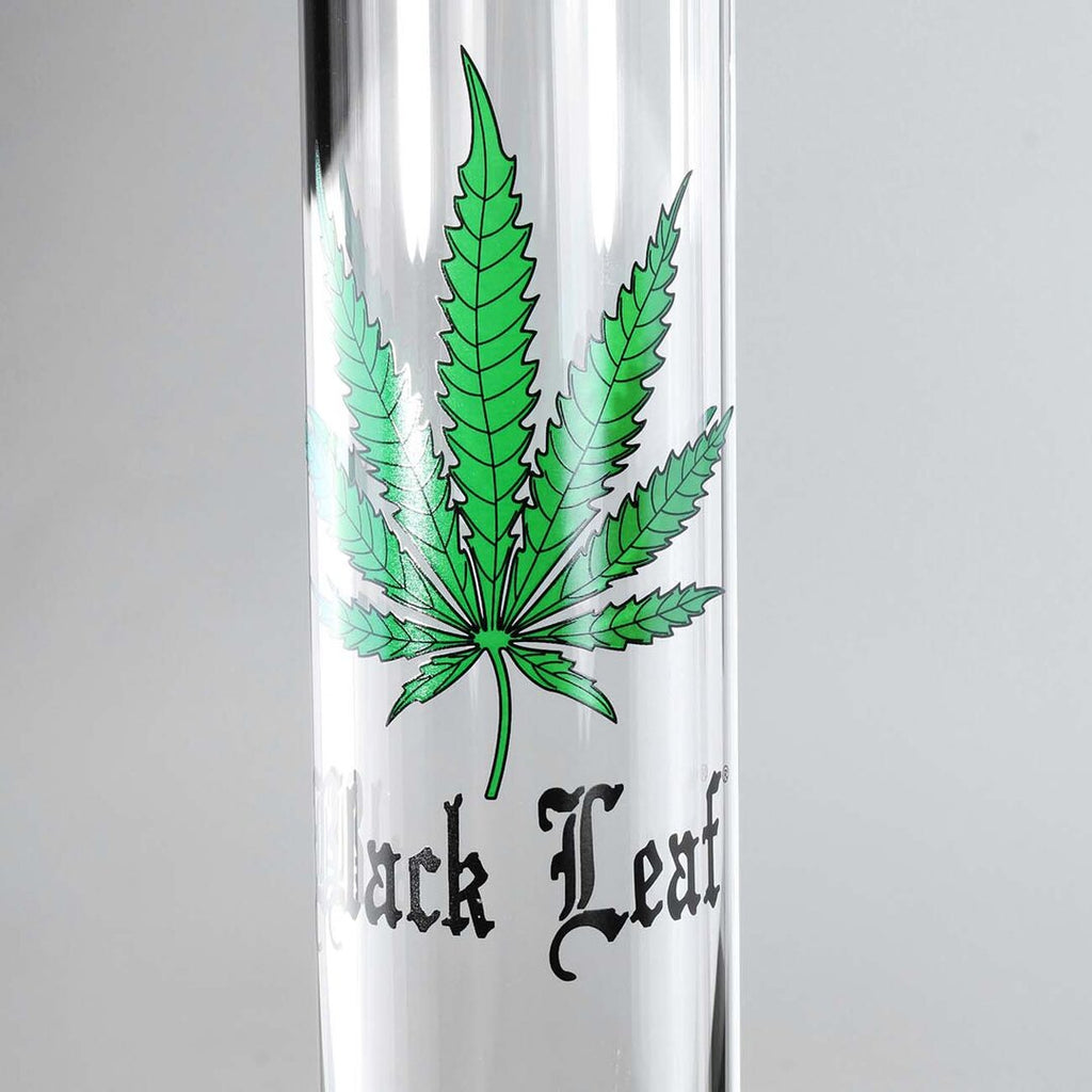 Black Leaf LEAF Zylinder-Glas-Wasserpfeife Größe L mit Blattmotiv
