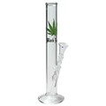 Zylinder-Glas-Wasserpfeife LEAF von Black Leaf mit Normschliff NS 19