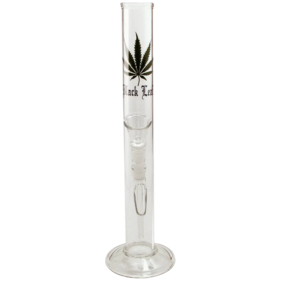 Zylinder-Glas-Wasserpfeife LEAF von Black Leaf mit Normschliff NS 14