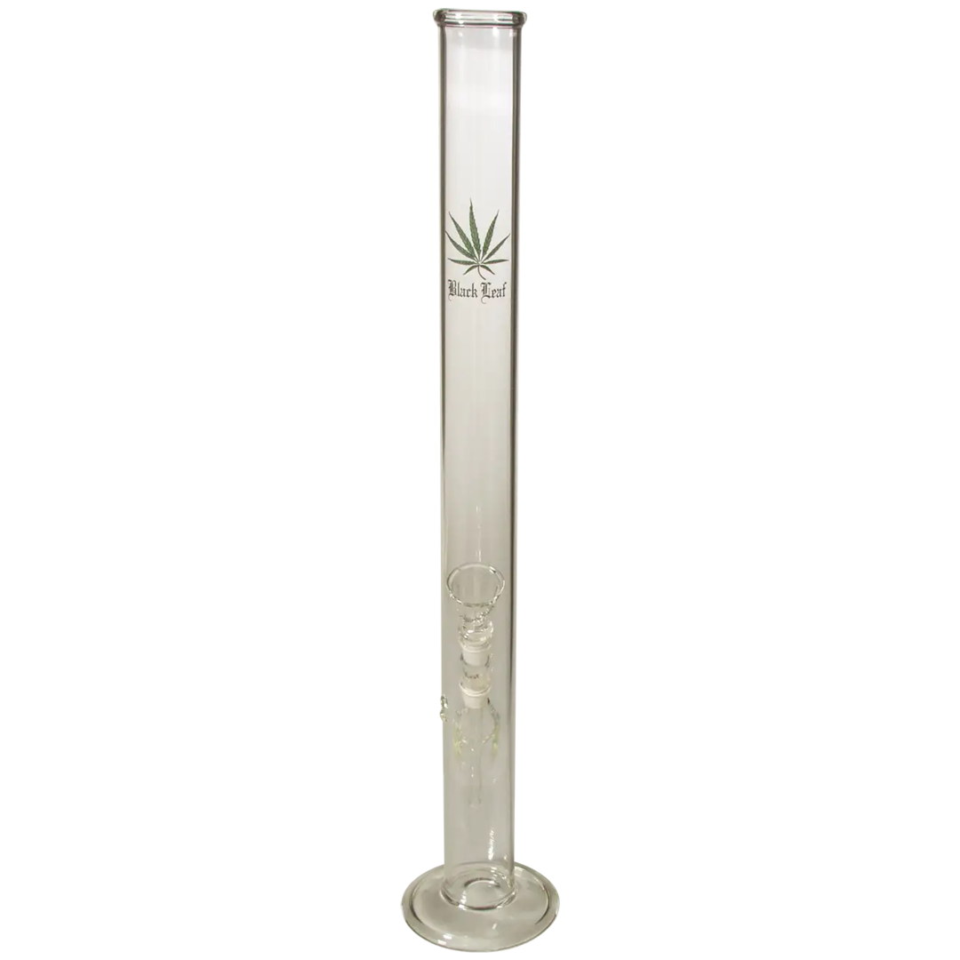 Black Leaf LEAF Zylinder-Glas-Wasserpfeife mit Rundfuß und langem Hals