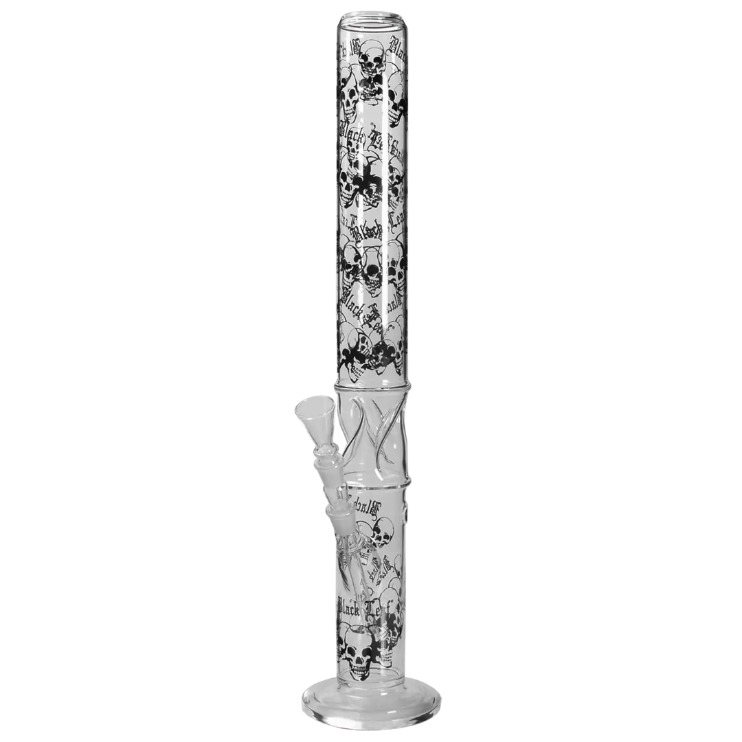 Black Leaf Ice Skull Zylinder-Glas-Wasserpfeife mit Rundfuß