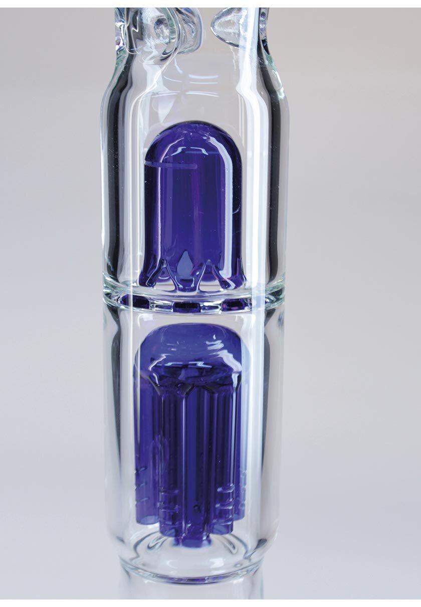 Black Leaf Ice-Wasserpfeife mit sechsarmigem Baumperkolator in Zweifarbig