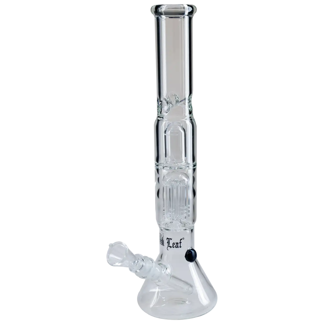 Black Leaf Ice-Wasserpfeife mit sechsarmigem Perkolator und Spritzschutz