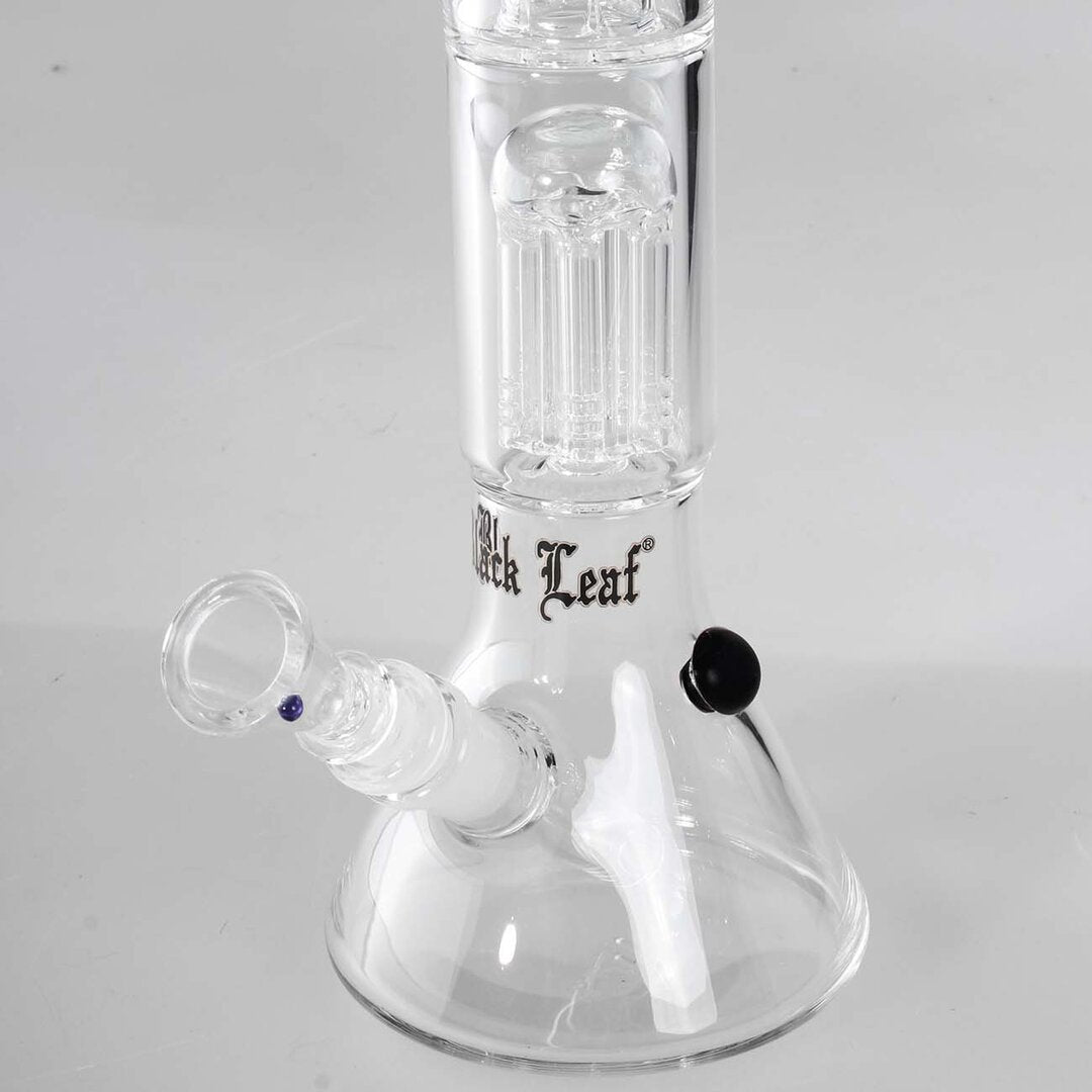 Black Leaf Ice-Wasserpfeife mit sechsarmigem Perkolator und Spritzschutz