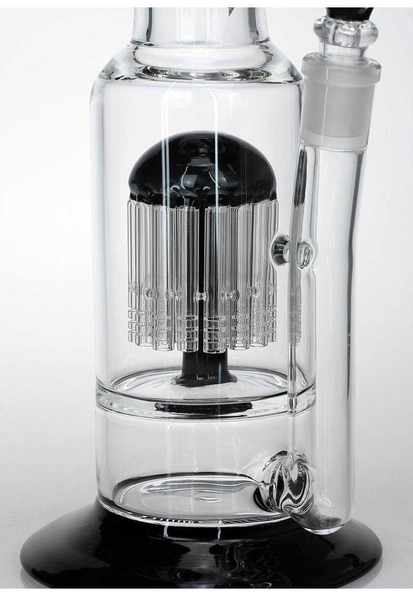 Produktfoto: Black Leaf Glas-Wasserpfeife 24-Arm Baumperkolator Schwarz 380 mm