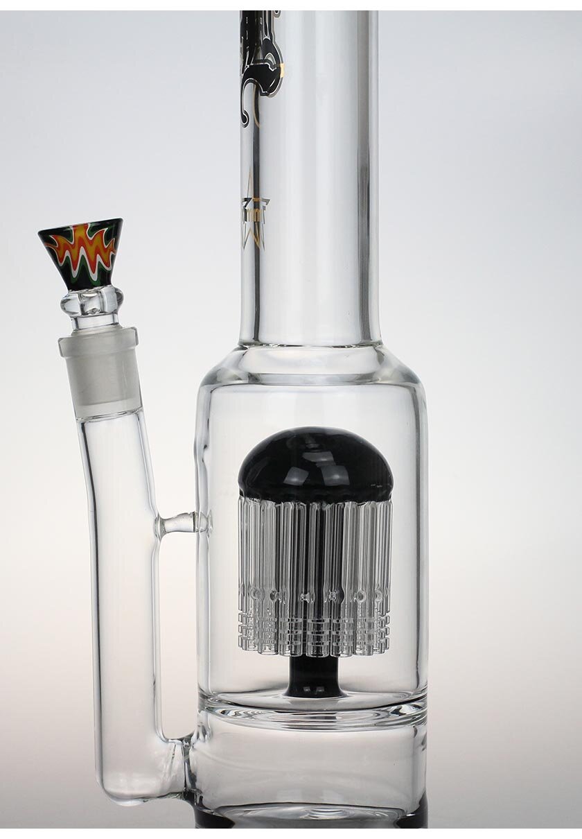Produktfoto: Black Leaf Glas-Wasserpfeife 24-Arm Baumperkolator Schwarz 380 mm