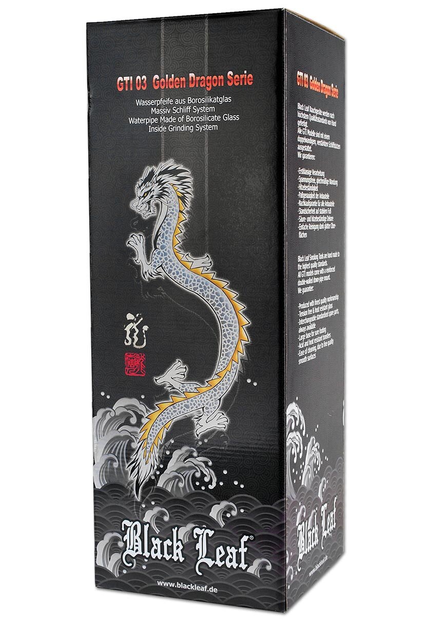 Produktfoto: Black Leaf Golden Dragon Glas-Wasserpfeife mit Vorkühler, 450 mm
