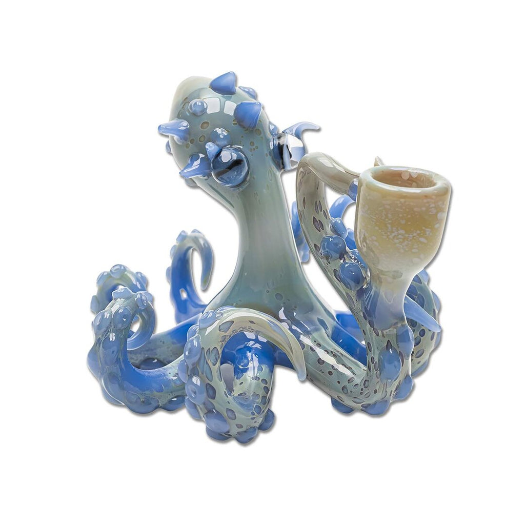 Oktopus-Glas-Wasserpfeife I in Blau mit Farbverlauf