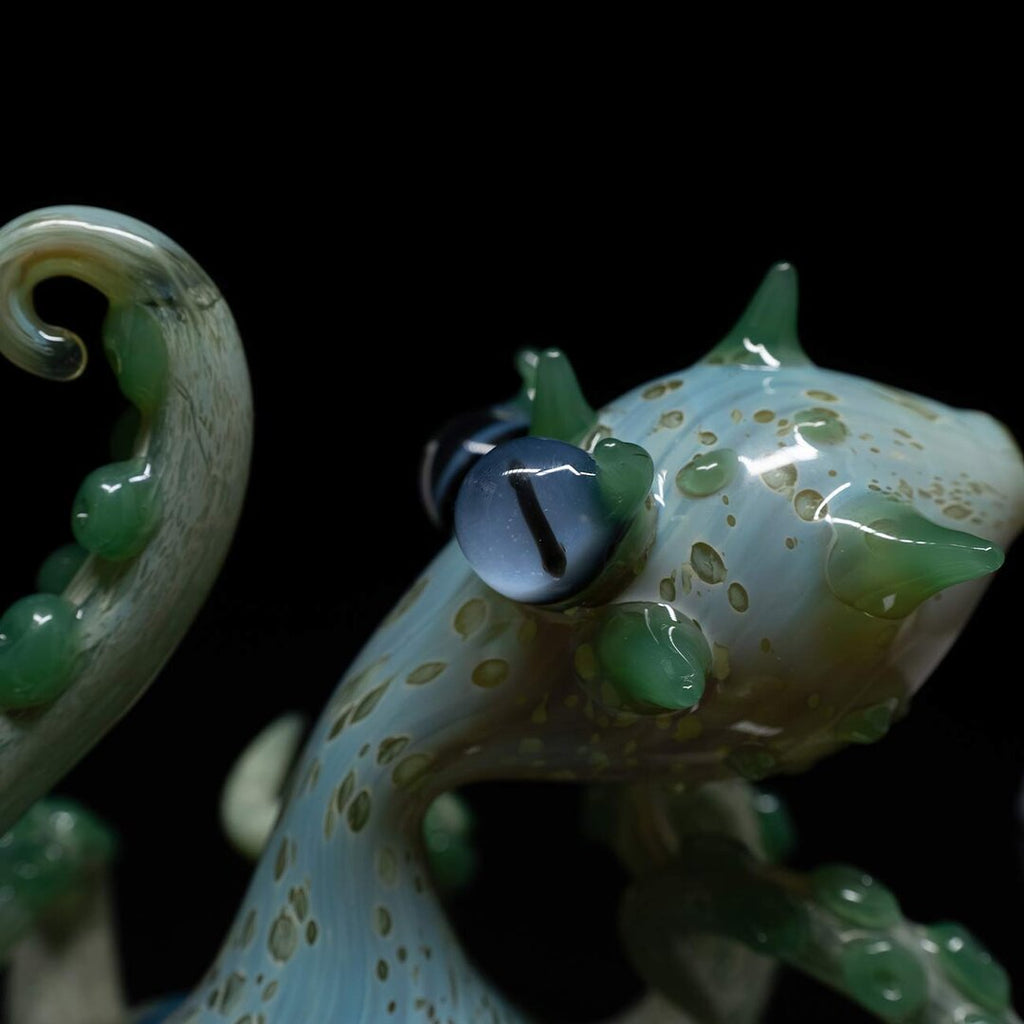 Oktopus-Glas-Wasserpfeife I in Grün mit Farbverlauf