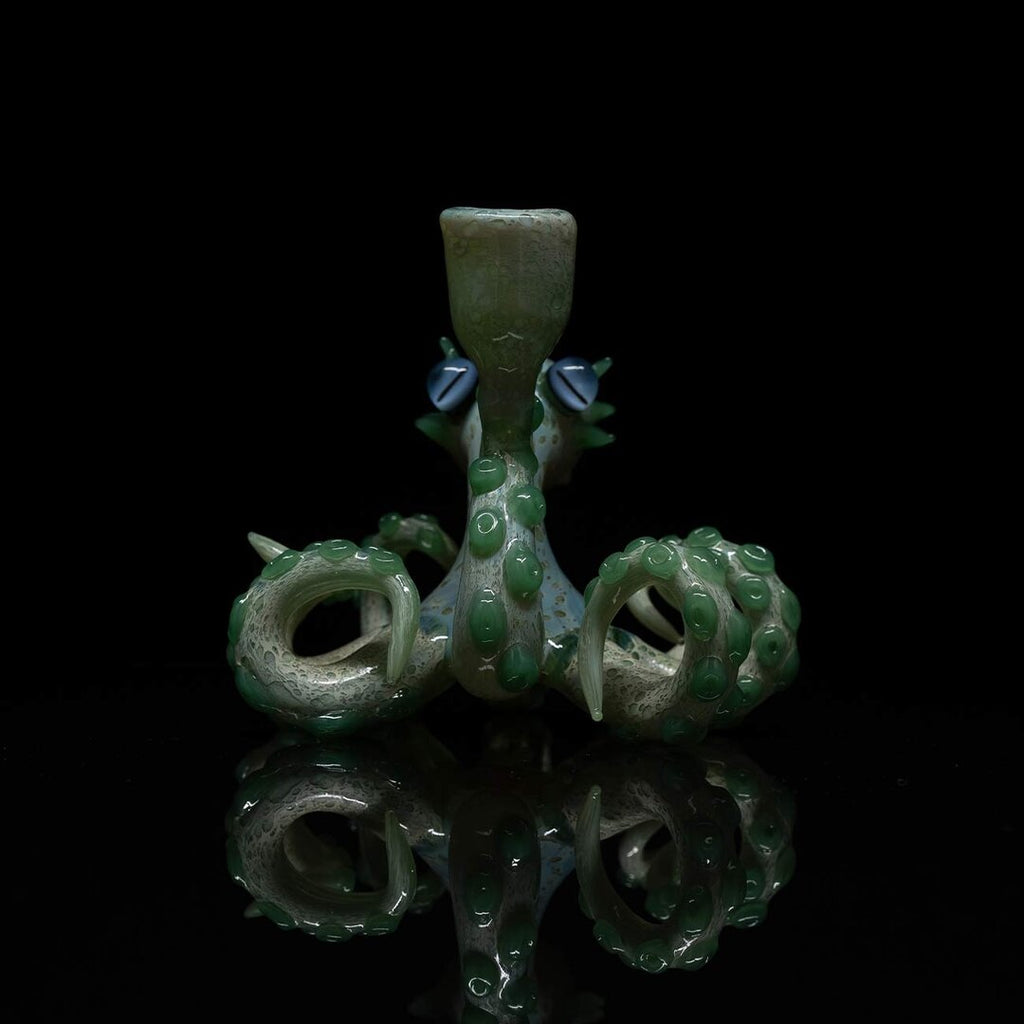 Oktopus-Glas-Wasserpfeife I in Grün mit Farbverlauf