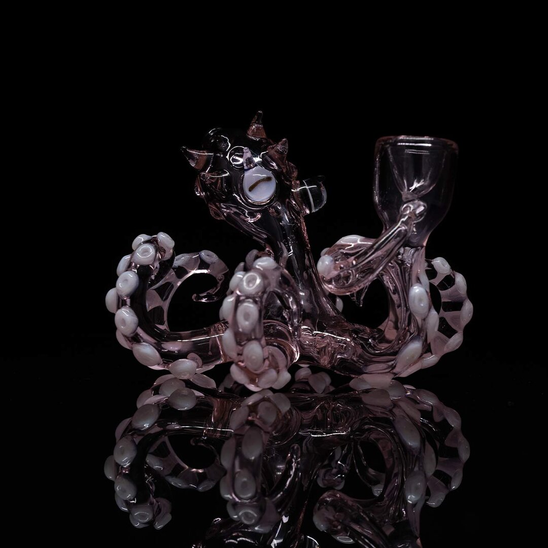 Black Leaf Glas-Wasserpfeife Oktopus I in Pink mit Farbverlauf