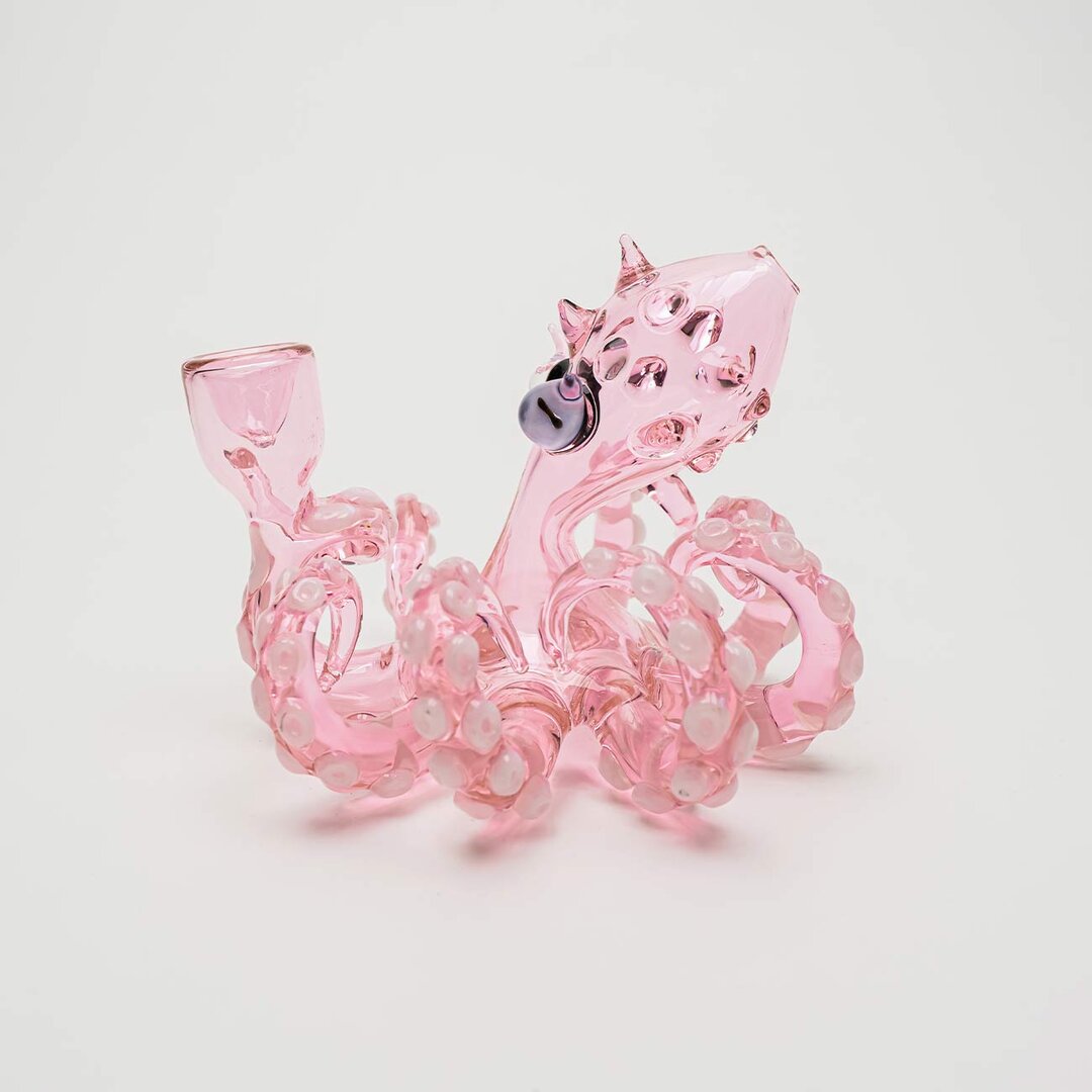 Black Leaf Glas-Wasserpfeife Oktopus I in Pink mit Farbverlauf
