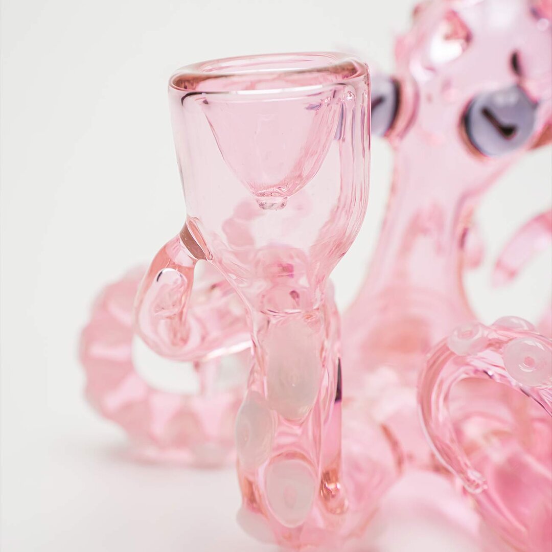 Black Leaf Glas-Wasserpfeife Oktopus I in Pink mit Farbverlauf