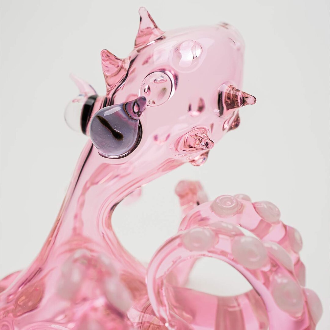 Black Leaf Glas-Wasserpfeife Oktopus I in Pink mit Farbverlauf