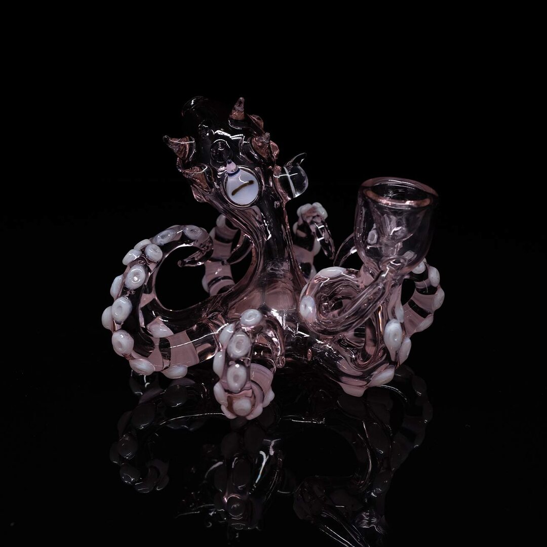 Black Leaf Glas-Wasserpfeife Oktopus I in Pink mit Farbverlauf
