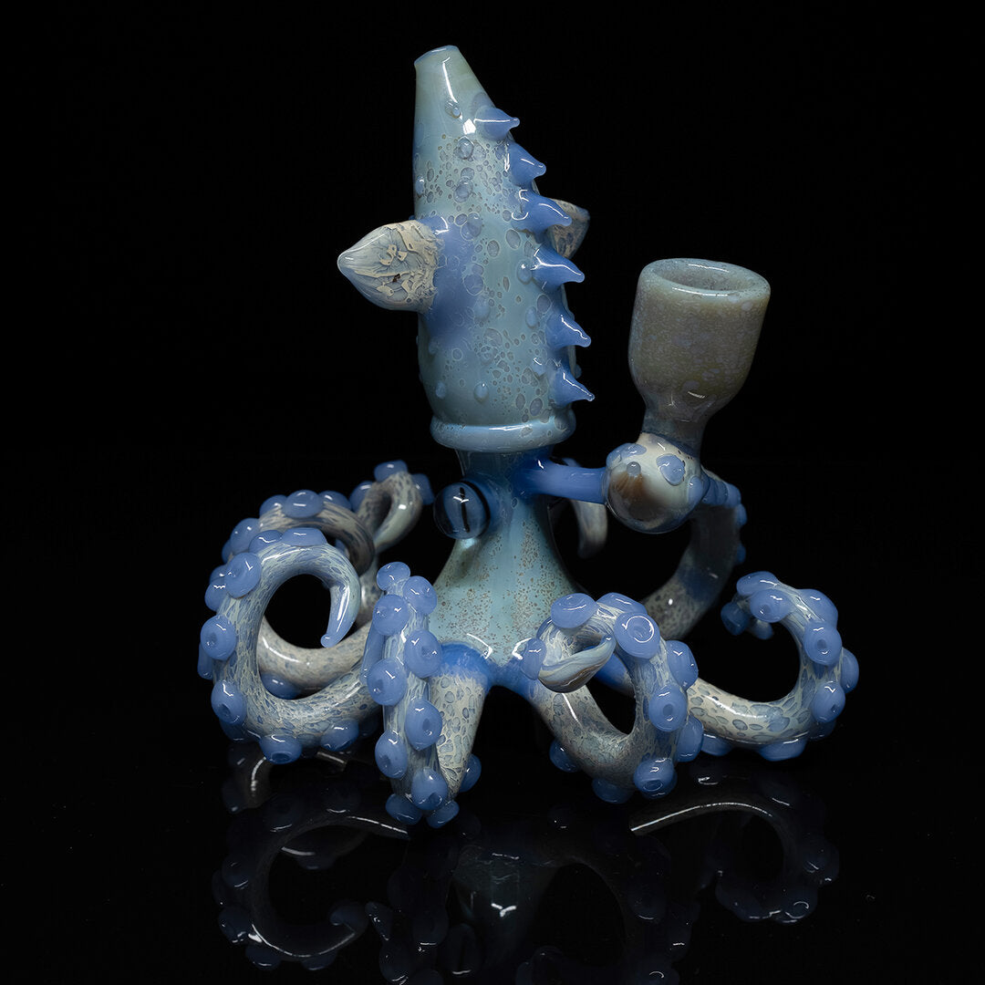 Black Leaf Glas-Wasserpfeife Oktopus II in Blau mit Farbverlauf