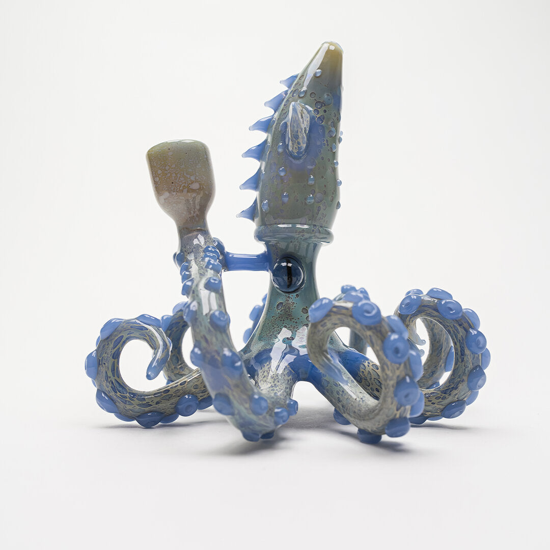 Black Leaf Glas-Wasserpfeife Oktopus II in Blau mit Farbverlauf