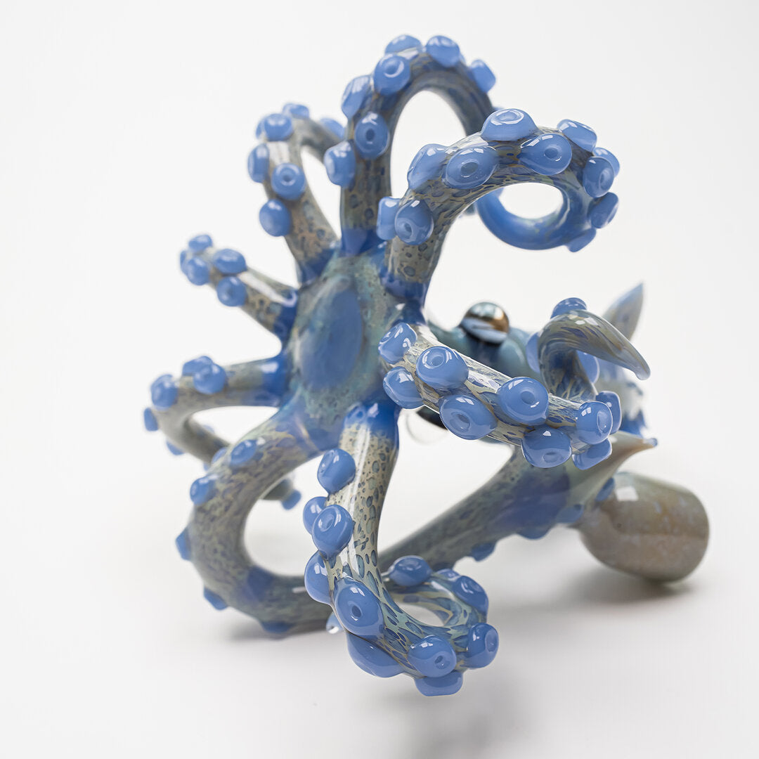 Black Leaf Glas-Wasserpfeife Oktopus II in Blau mit Farbverlauf