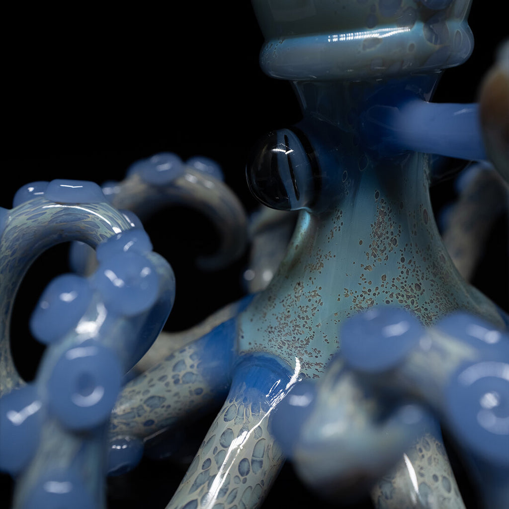 Black Leaf Glas-Wasserpfeife Oktopus II in Blau mit Farbverlauf