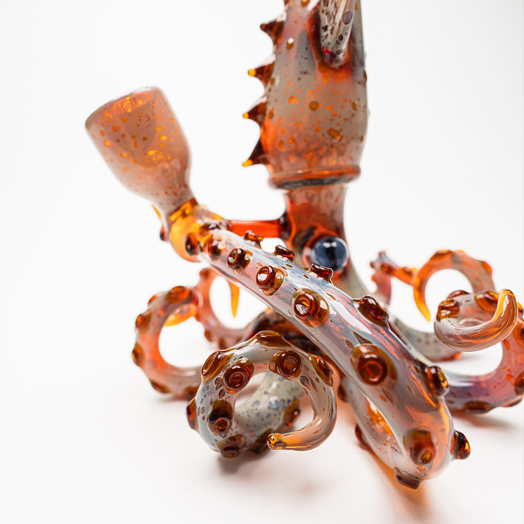 Black Leaf Glas-Wasserpfeife Oktopus II in Rot mit Farbverlauf
