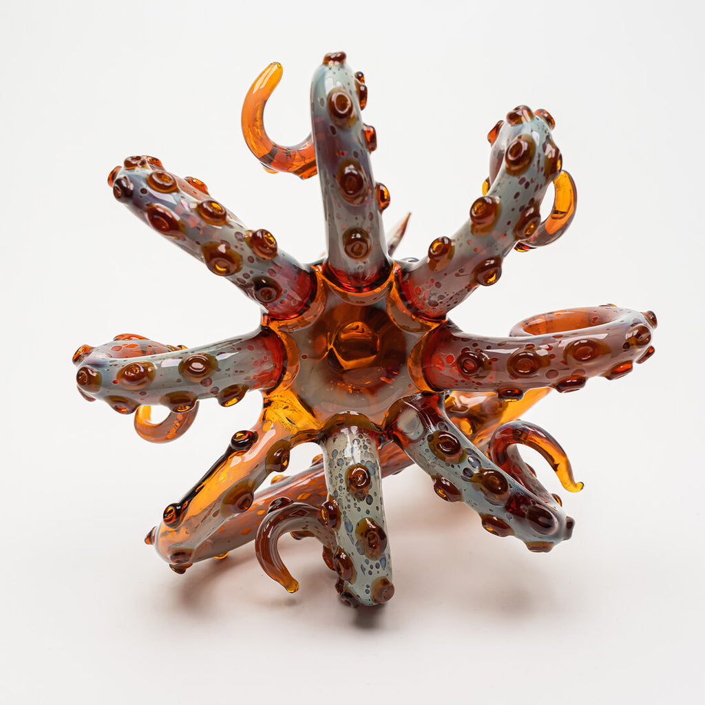 Black Leaf Glas-Wasserpfeife Oktopus II in Rot mit Farbverlauf