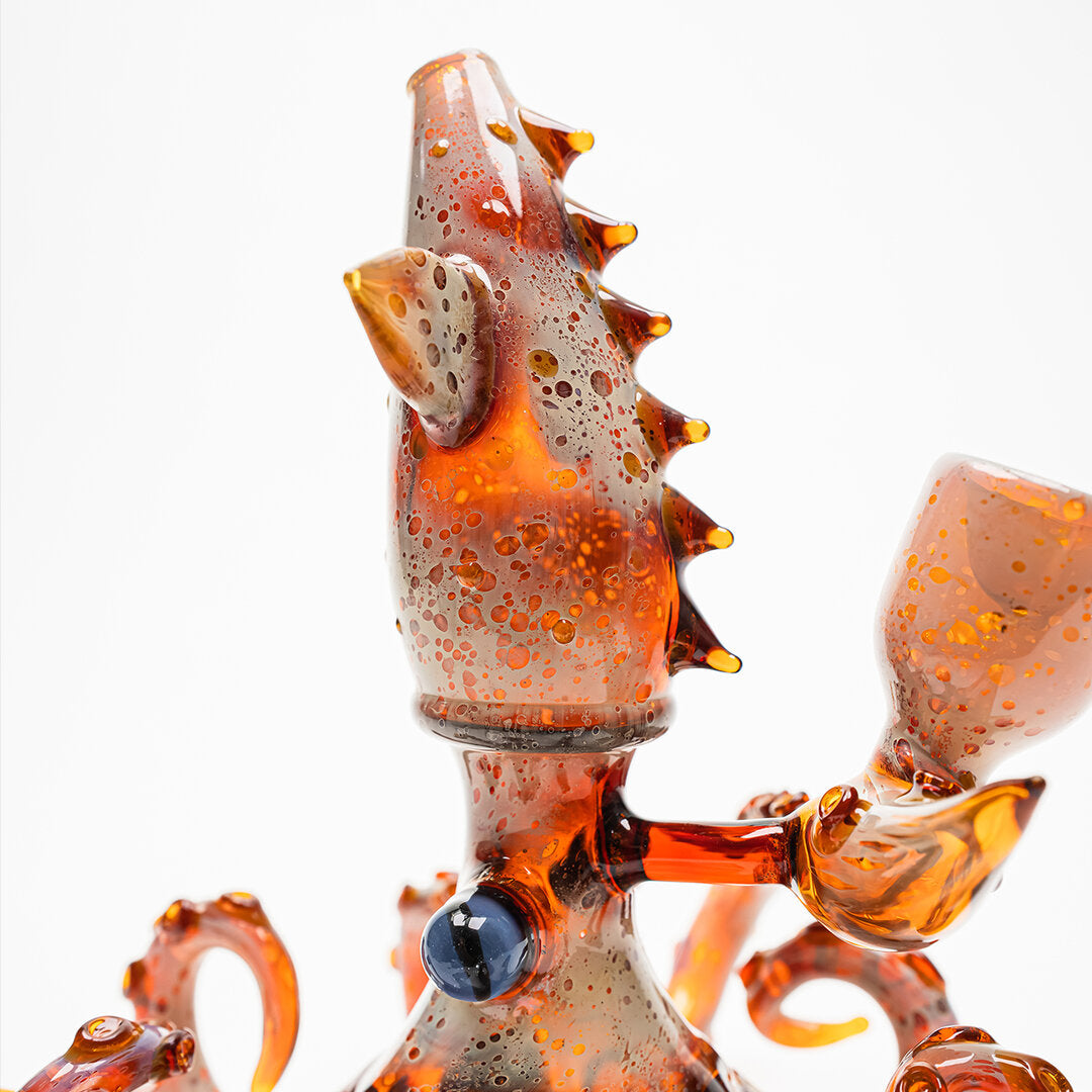 Black Leaf Glas-Wasserpfeife Oktopus II in Rot mit Farbverlauf