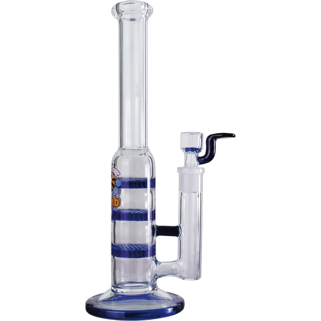 Black Leaf Triple HoneyComb Glas-Wasserpfeife mit drei Diffusorscheiben, 255 mm hoch
