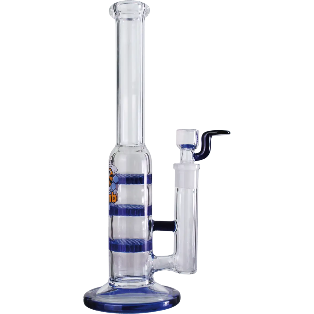 Black Leaf Triple HoneyComb Glas-Wasserpfeife mit drei Diffusorscheiben, 255 mm hoch