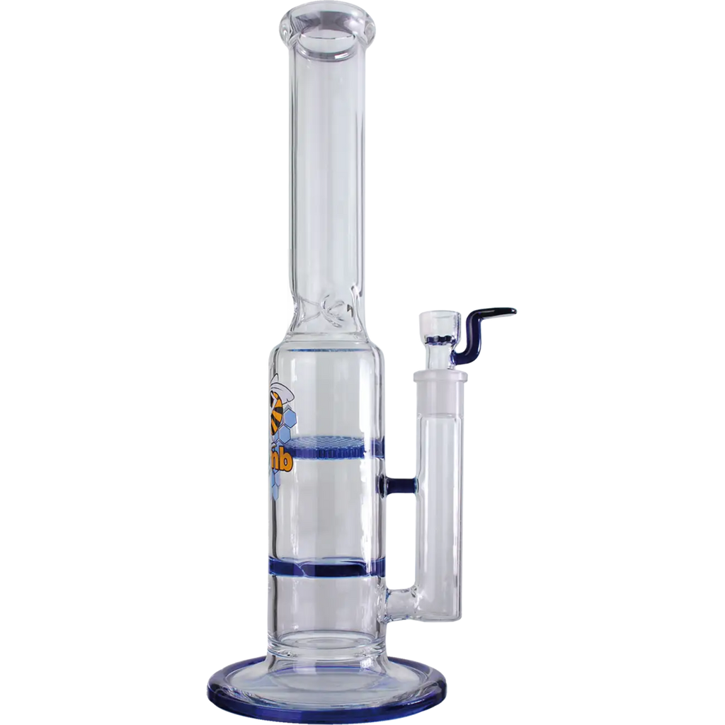 Black Leaf Double HoneyComb Glas-Wasserpfeife mit Glassieb im Kopf