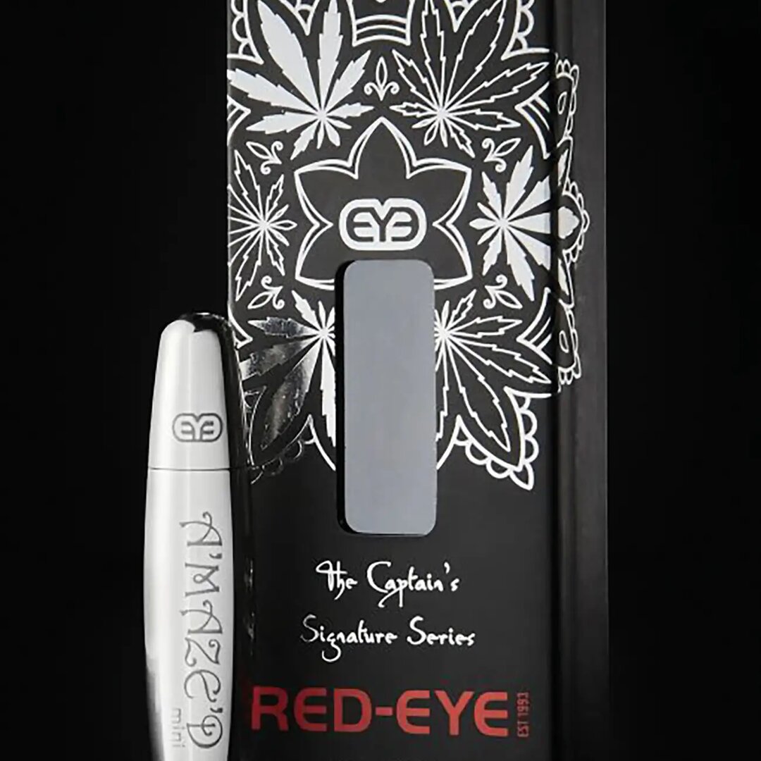 RED-EYE Amazed mini Handpfeife aus Edelstahl mit Band-Löchern am Mundstück