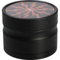 Thorinder Alu-Kräutermühle in Schwarz mit orangem Print