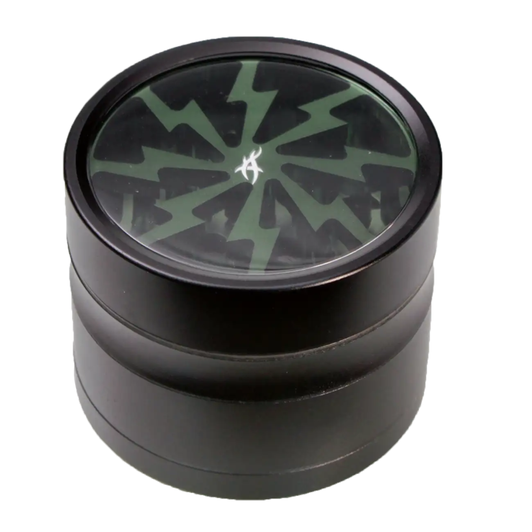 Thorinder Mini Kräutermühle aus Aluminium in Grün, vierteilig, 42 mm hoch