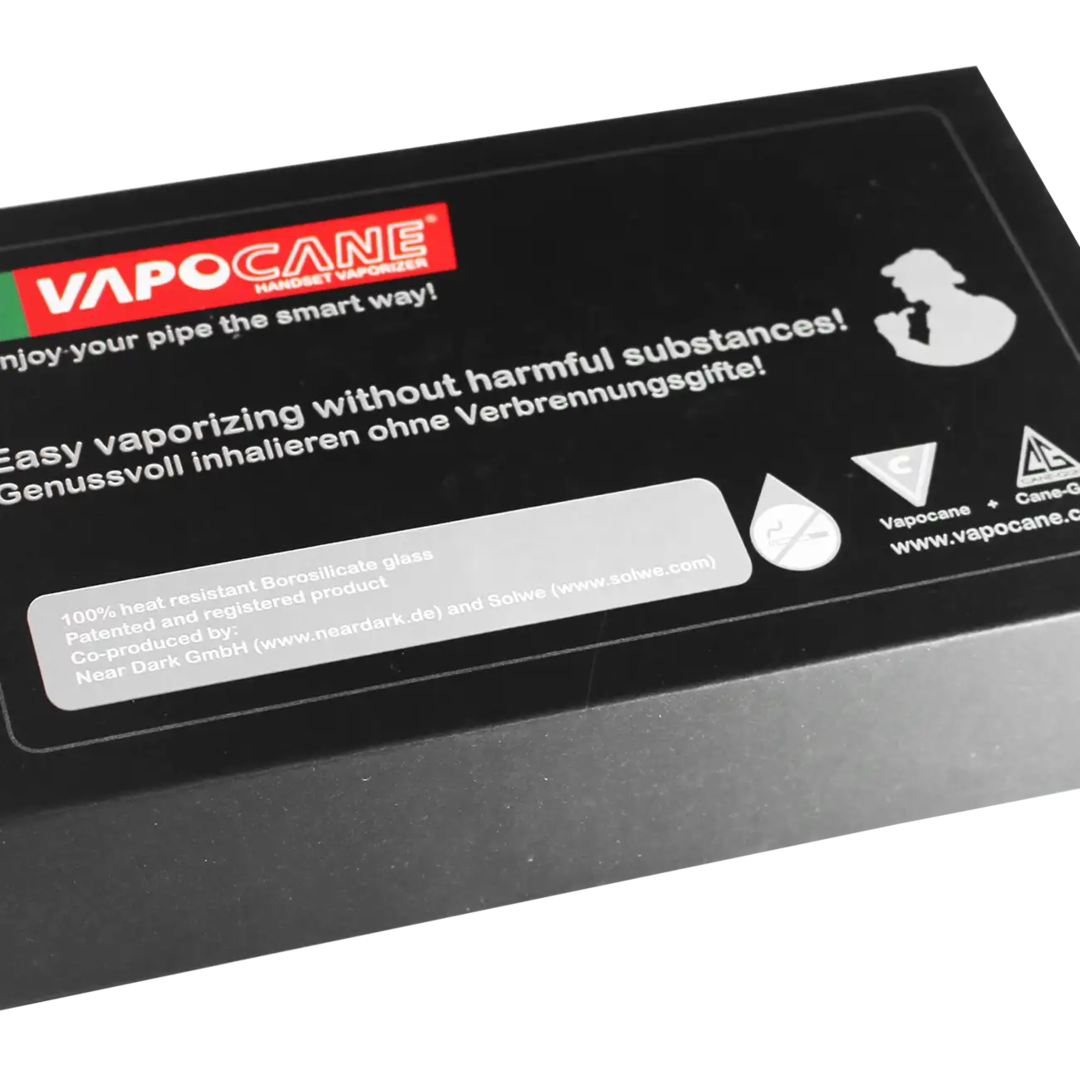 Vapocane Vaporizer-Aufsatz mit Cane-Gun Glaspfeife und Zubehör